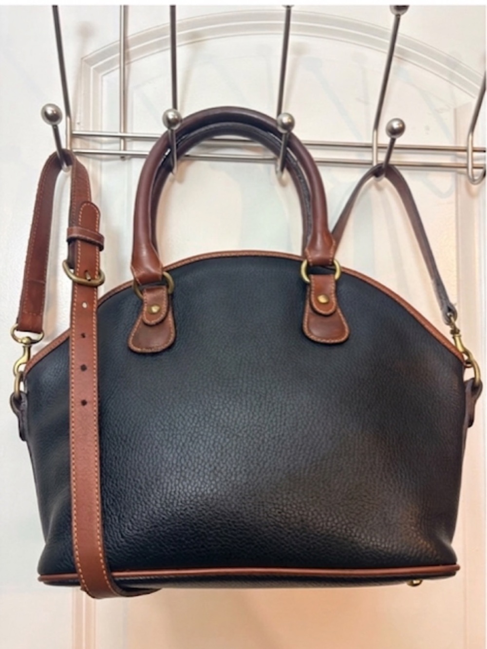 1994 Coach Sheridan Roswell Satchel Crossbody Black Pebbled Leather